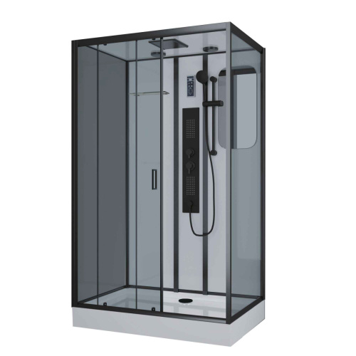 Душевая кабина Niagara Premium 69120134GQRBLACK 120х80 прямоугольная с крышей ориентация правая